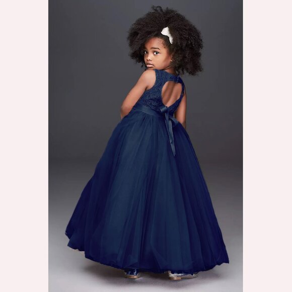 Heart Cutout Back Ball Gown Flower Girl Dress Size 3 - Picture 2 of 14